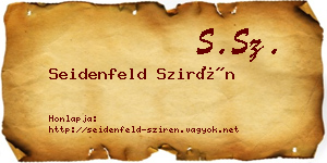 Seidenfeld Szirén névjegykártya